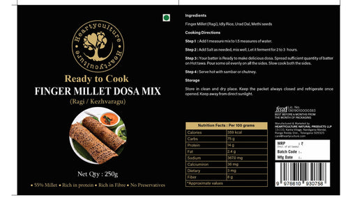 Finger Millet Dosa Mix 250 G - Sellenza