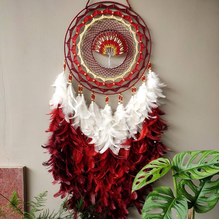 LAYERED FEATHER TREE DREAM CATCHER - Sellenza