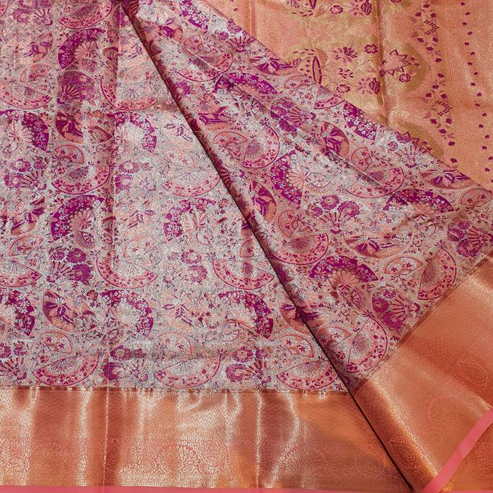 Pink & Peach Silk Saree