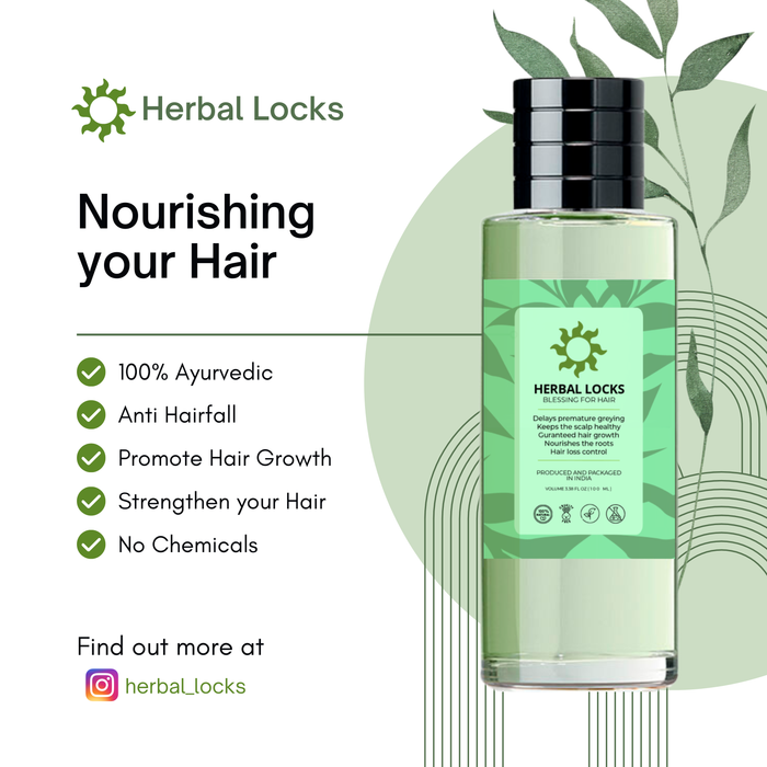 Herbal Locks Hair Oil 100 ML | Prevents Premature Greying | Healthy Scalp & Hair Growth  Nourishes Roots | Controls Hair Loss - Sellenza