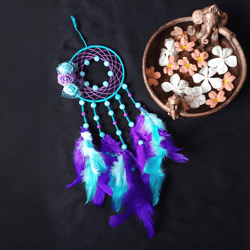 4 INCH BLUE DREAM CATCHER WITH BEADSHand Crafted DecorSellenza