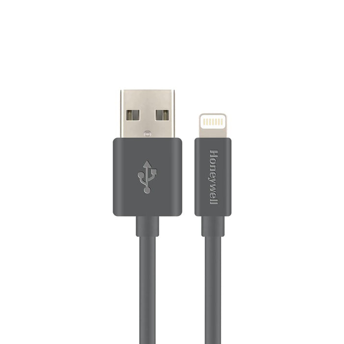 Honeywell USB to Lightning cable, MFI-certified,lighting connector, Fast Charging, Non-Braided sync and charge cable for iPhone, iPad, Airpods, iPod, 4 Feet (1.2M)- Grey