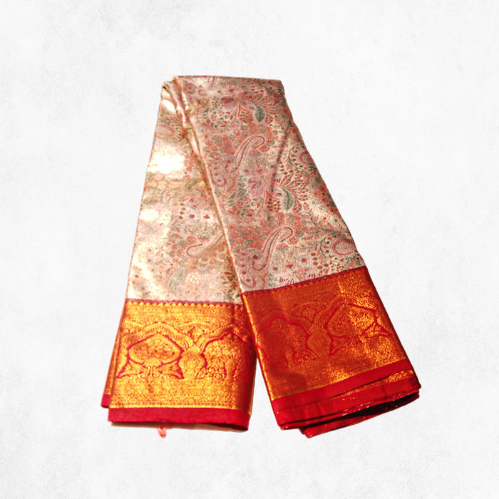 Gold & Red Silk Saree