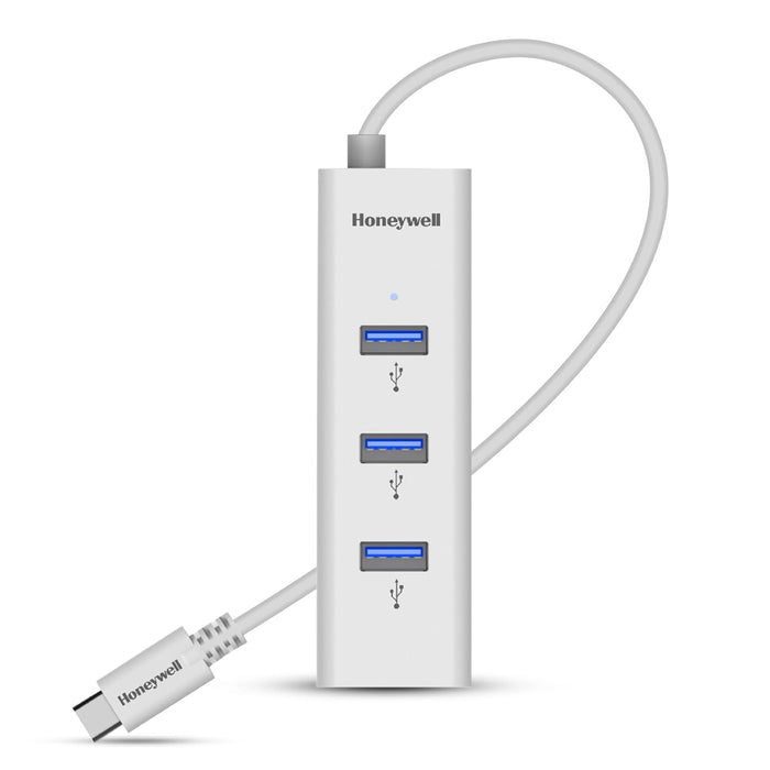 Honeywell Momentum Type C to 4xUSB 3.0 Hub, Super-Fast Transmission Speed 5GBPS, Max Current 900mA per Port, Universally Compatible with All Type C- MacBook, Laptop, PC, Printer, Mobiles, Keyboard