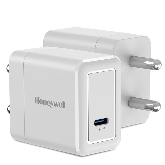 Honeywell Zest Charger PD20W, Type C Ultra-Fast Wall Charger with PPS Support, BIS Certified, Compatible with iPhone, iPad, Samsung, Oneplus, Smartphones, Tablets, TWS, Bluetooth Speaker