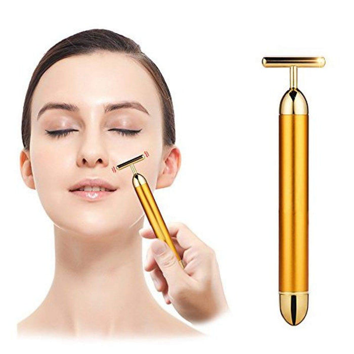 Golden Anti-Aging Pulse Skin Care Gold Facial Roller Massage