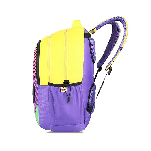 Skybags MAZE PRO 01SCHOOL BACKPACK YELLOW PURPLE - Sellenza