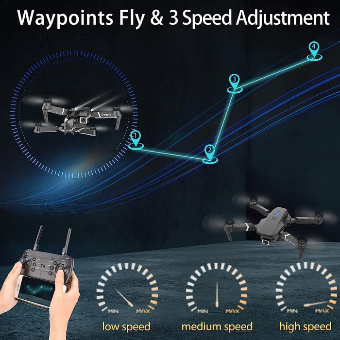 Learning Drone with 4K/1080P HD Camera, Flash Lights, GPS, Auto Return, One-Touch Takeoff and Landing (For Adults, 1 PCS)