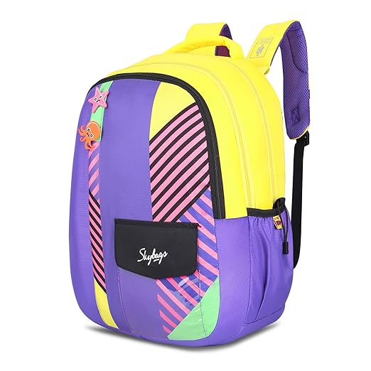 Skybags MAZE PRO 01SCHOOL BACKPACK YELLOW PURPLE - Sellenza