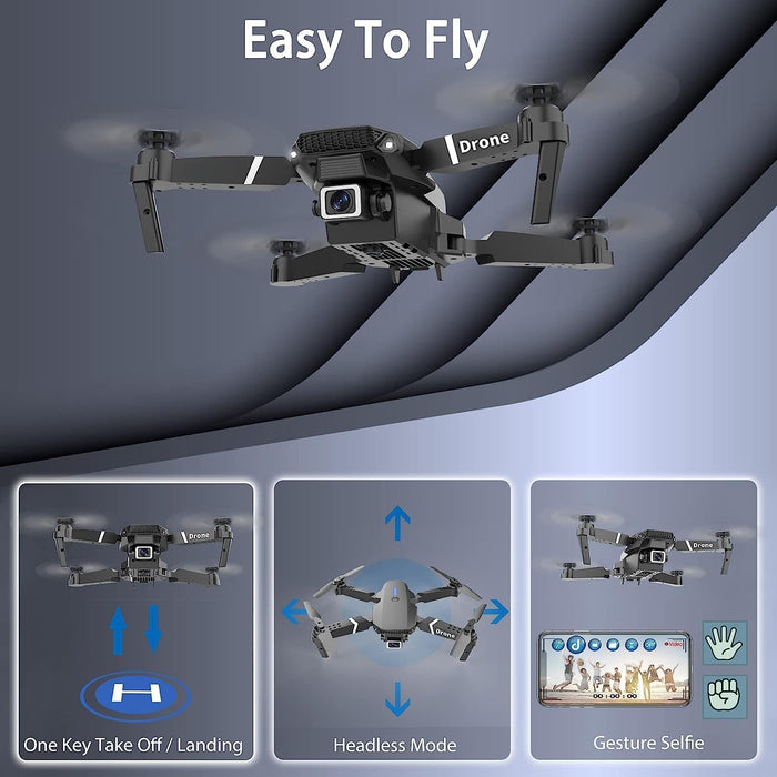 Learning Drone with 4K/1080P HD Camera, Flash Lights, GPS, Auto Return, One-Touch Takeoff and Landing (For Adults, 1 PCS)