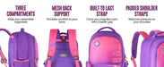 SQUAD PLUS 04 SCHOOL BACKPACK PURPLE - Sellenza