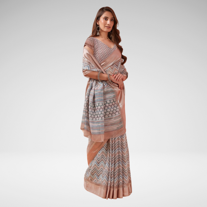 Dusty Mauve Georgette saree