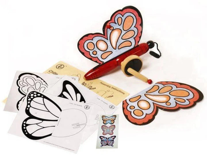 Chitte - Flapping Butterfly Pull Toy | Wooden pull toys | Push pull toys