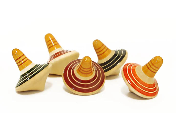 TANDAV - Set of 5 Finger Tops | Spinning Wooden tops | Wooden top spinner