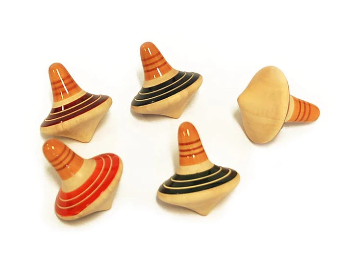 TANDAV - Set of 5 Finger Tops | Spinning Wooden tops | Wooden top spinner