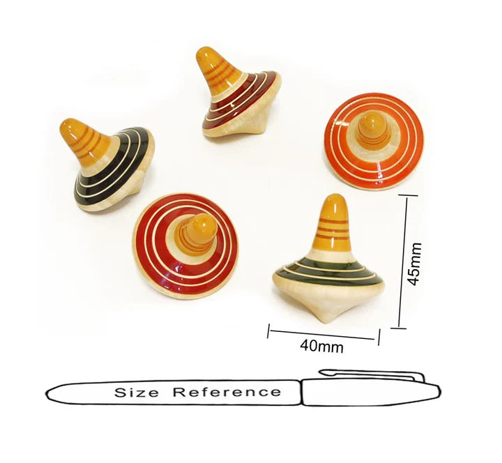 TANDAV - Set of 5 Finger Tops | Spinning Wooden tops | Wooden top spinner