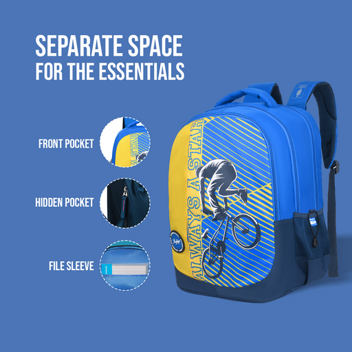 SQUAD PRO 01 SCHOOL BACKPACK BLUE - Sellenza