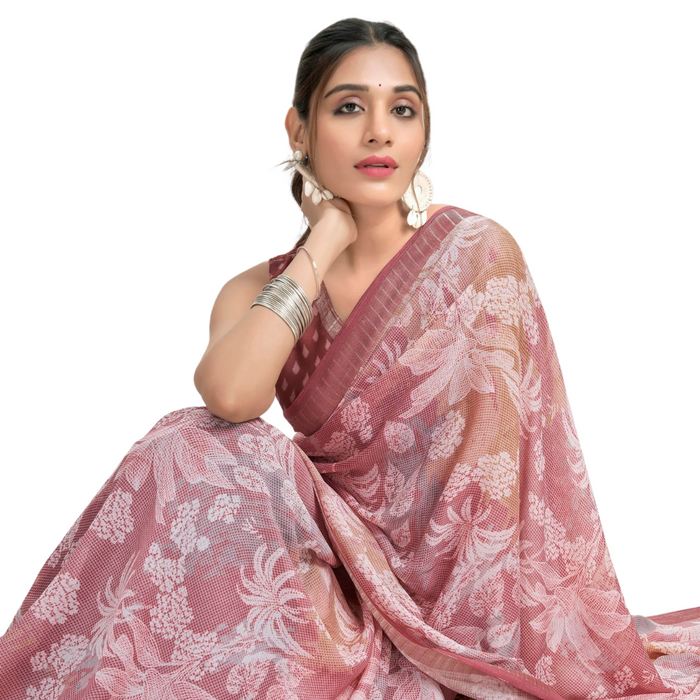 Rose Gold Pattern Saree