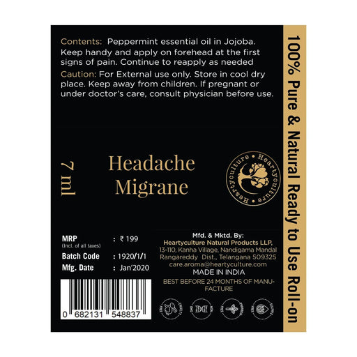 Heartyculture Headache Migrane Roll-on - 7 ml - Sellenza