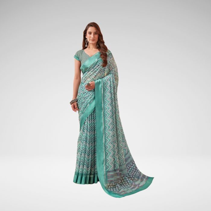 Mint Blue Georgette Saree