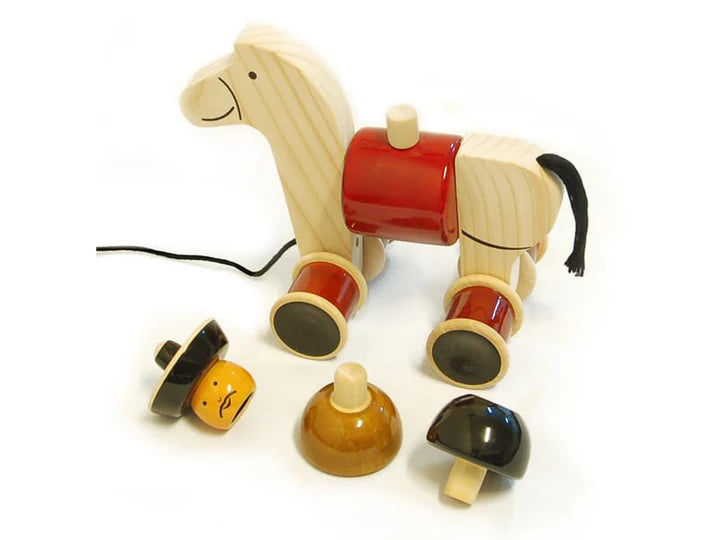 Hee Haw (Galloping horse) | Channapatna toy | Push Pull Toys | Wooden pull toys