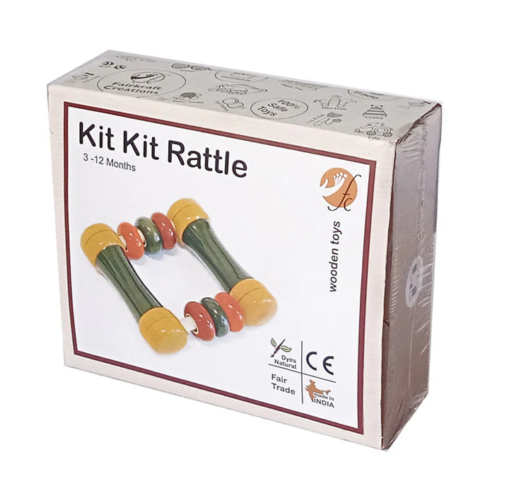 Kit Kit Rattle | Wooden rattle | Wooden rattle toys | Rattles for kids