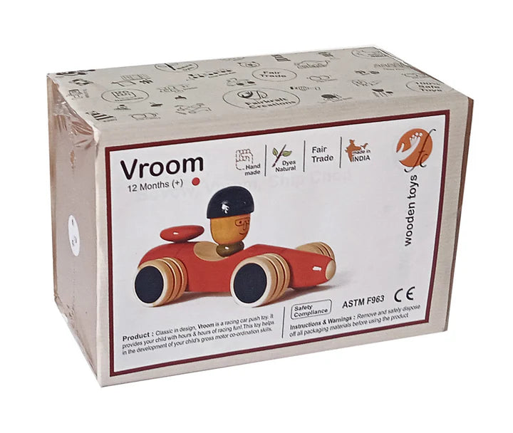 Vroom | Push and Pull Toys | Wooden push pull toys | Wooden push toy