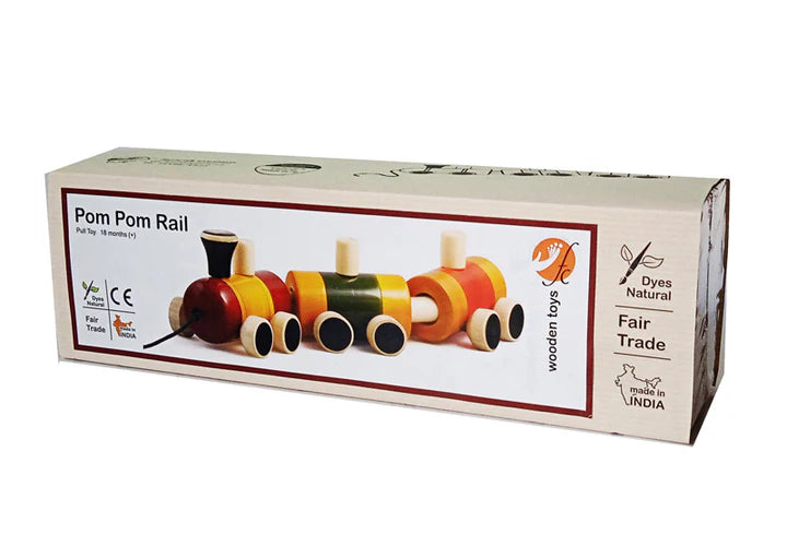 Pom Pom Rail | Wooden train toy | Wooden train | Wooden train set