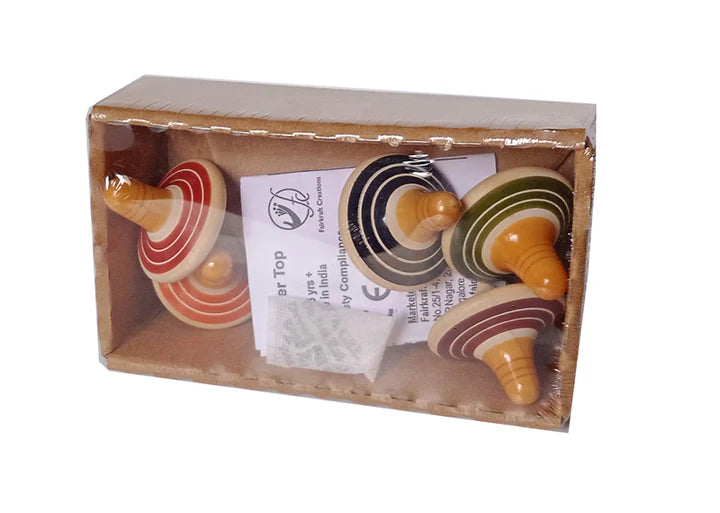 TANDAV - Set of 5 Finger Tops | Spinning Wooden tops | Wooden top spinner