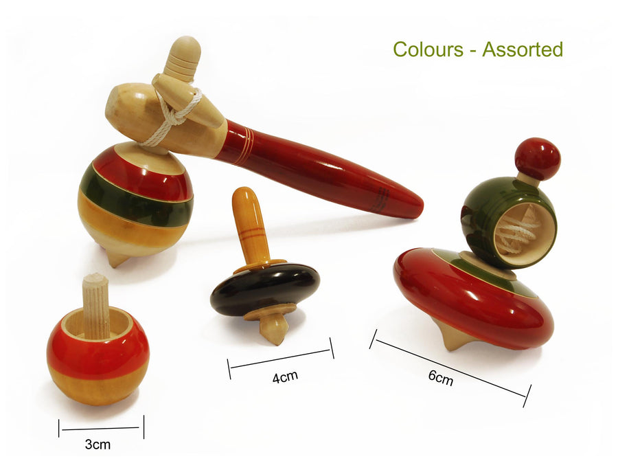 Merry Tops | Wooden spinning tops | Wooden top spinner - Sellenza