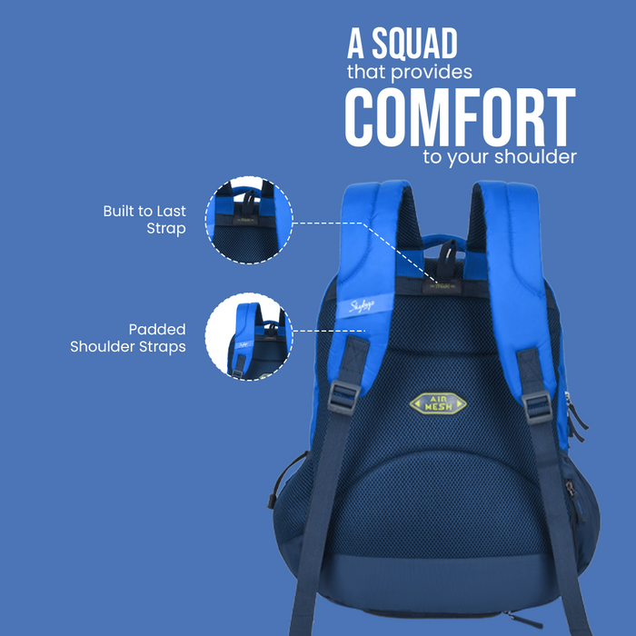 SQUAD PRO 01 SCHOOL BACKPACK BLUE - Sellenza