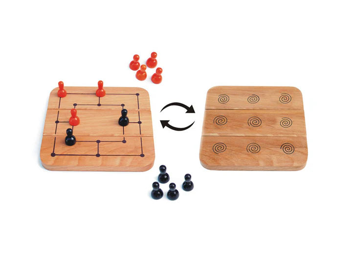 Wooden Six Men's Morris | Six men's morris | Morris game | Morris game Board