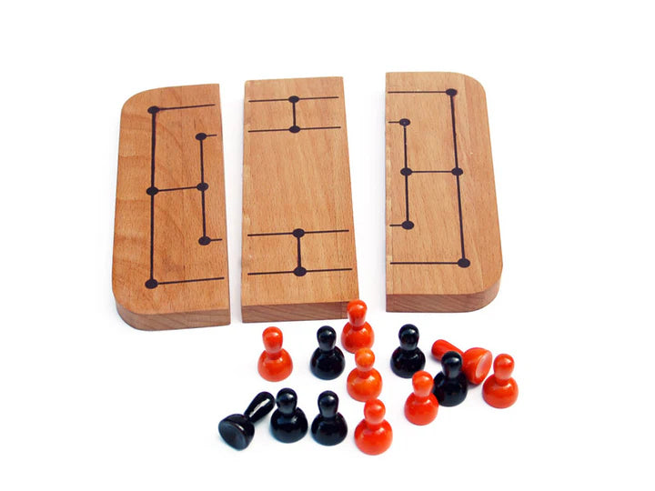 Wooden Six Men's Morris | Six men's morris | Morris game | Morris game Board