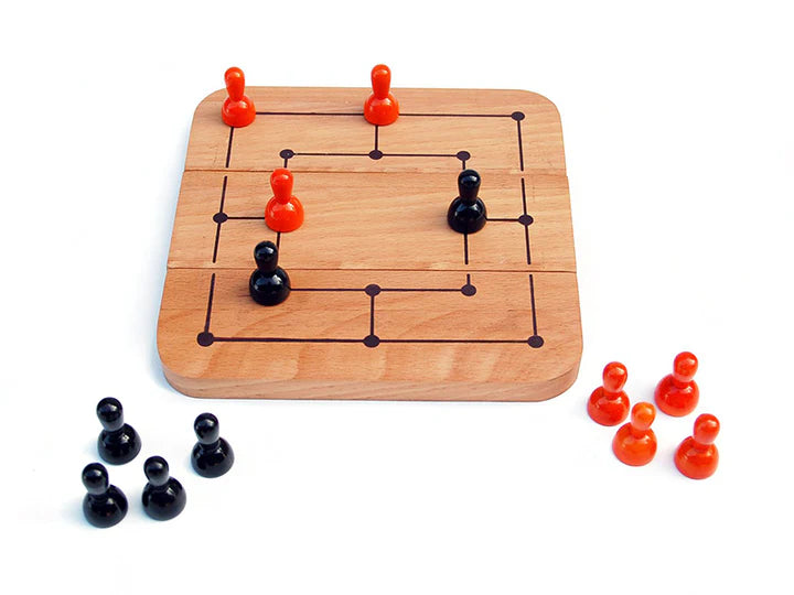 Wooden Six Men's Morris | Six men's morris | Morris game | Morris game Board