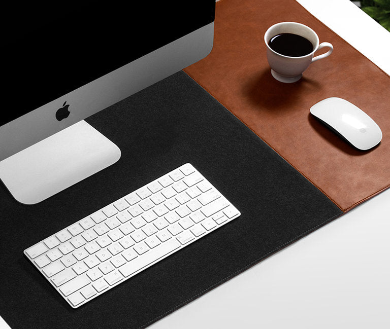 DailyObjects Turf 2.0 Felt Desk Mat | Super Smooth Felt for Gaming, Home, and Office | Vegan Leather | Work from Home Solution for Laptop Keyboard and Mouse | Reversible, Anti Slip, Water Resistent - Desk Mat - Sellenza